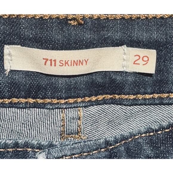 Levi’s 711 Women's Skinny Dark Straight Leg Jeans Size 29x28 - Picture 4 of 9